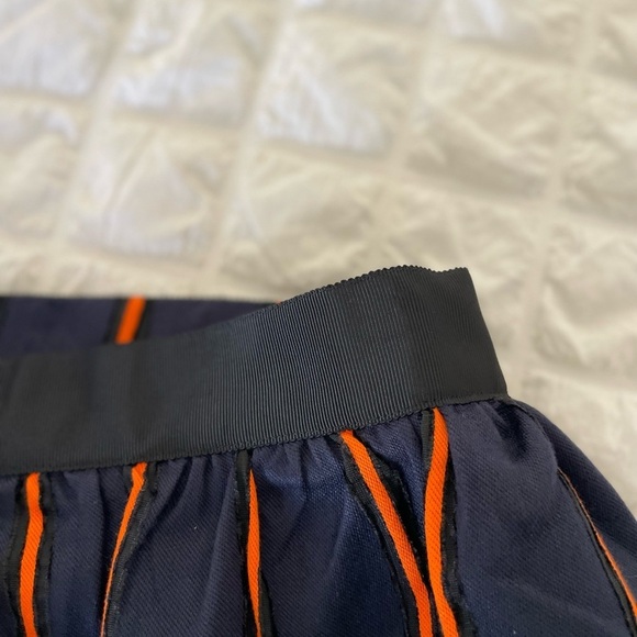FRNCH Navy Orange stripe Aline skirt - Picture 3 of 11